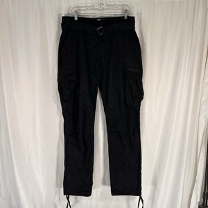 New Regal Wear Tactical Pants Men's 34x32 Black Cargo Belted Cotton Blend